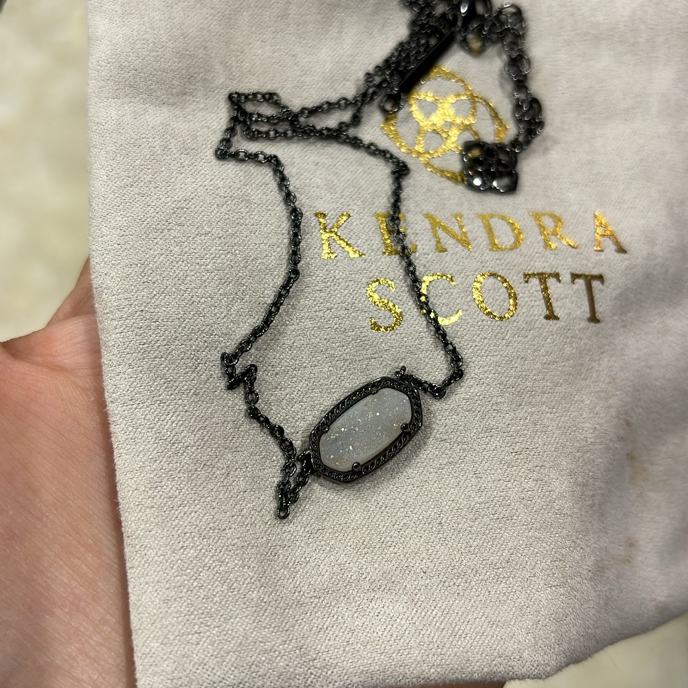 Kendra Scott gunmetal drusy necklace